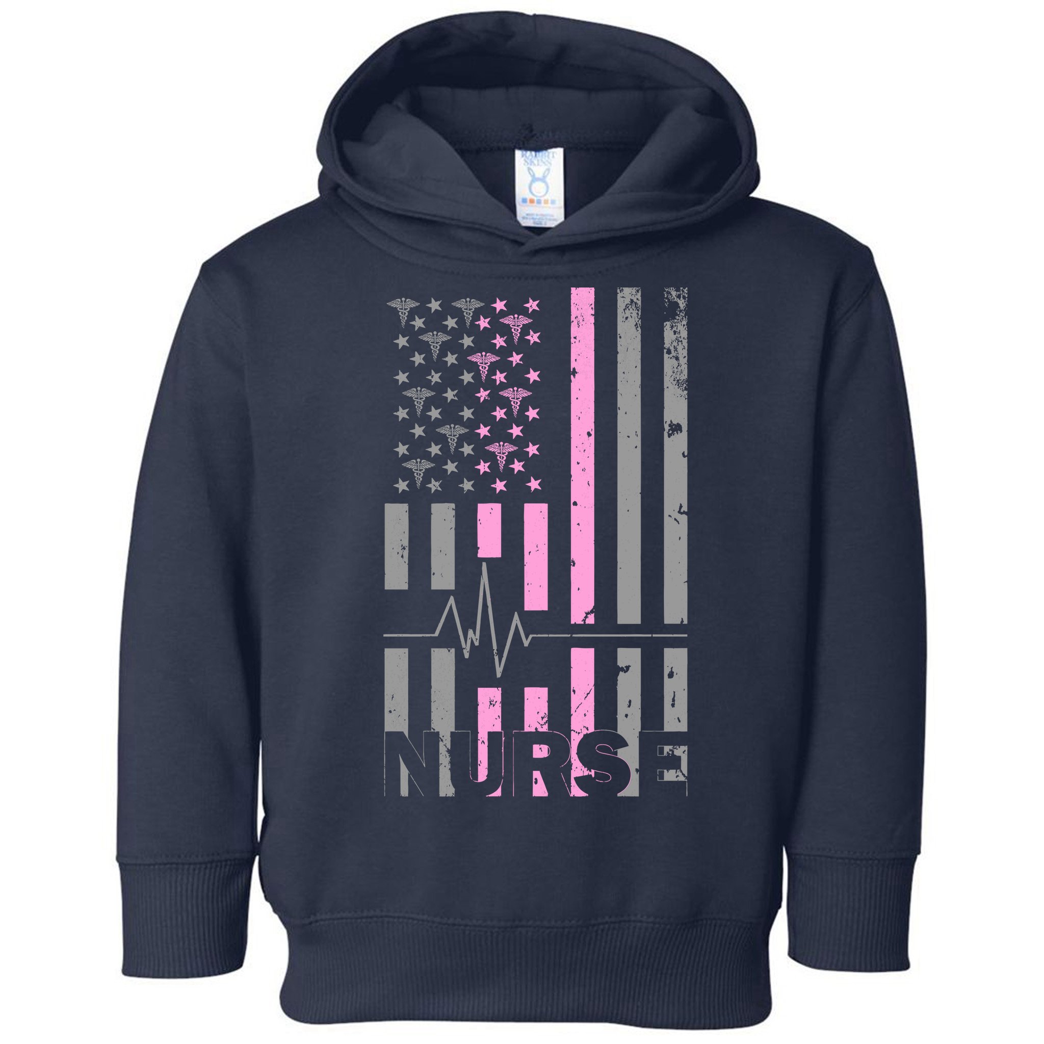 American Nurse Vintage USA Flag Toddler Hoodie