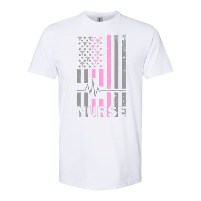 American Nurse Vintage USA Flag Softstyle CVC T-Shirt