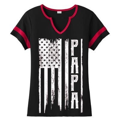 American Papa Flag Ladies Halftime Notch Neck Tee