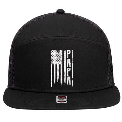 American Papa Flag 7 Panel Mesh Trucker Snapback Hat