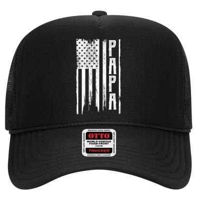 American Papa Flag High Crown Mesh Back Trucker Hat