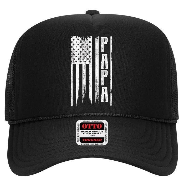 American Papa Flag High Crown Mesh Back Trucker Hat