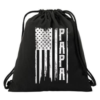 American Papa Flag Drawstring Bag