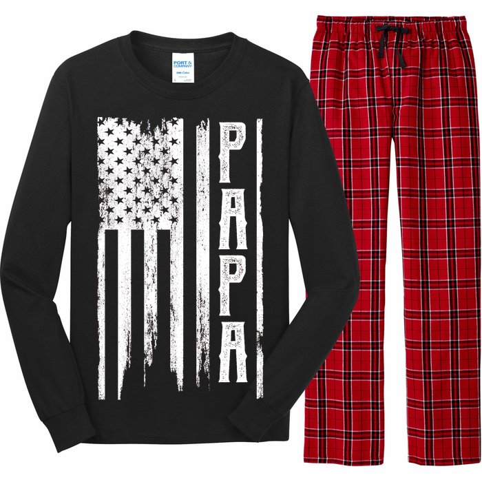 American Papa Flag Long Sleeve Pajama Set