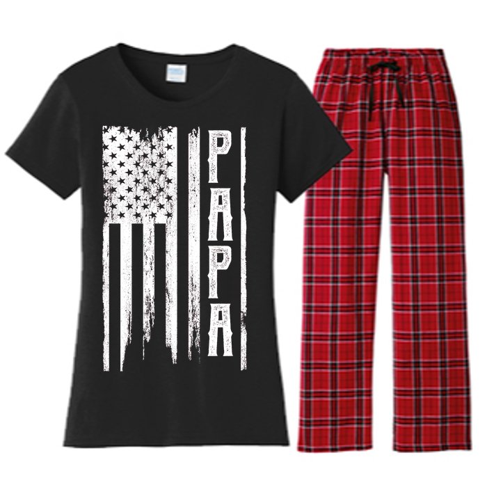 American Papa Flag Women's Flannel Pajama Set