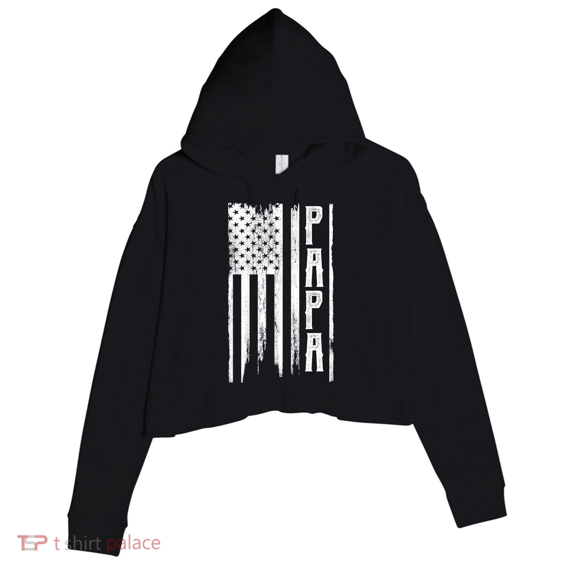 American Papa Flag Crop Fleece Hoodie