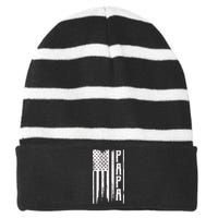 American Papa Flag Striped Beanie with Solid Band