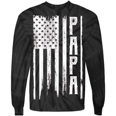 American Papa Flag Tie-Dye Long Sleeve Shirt