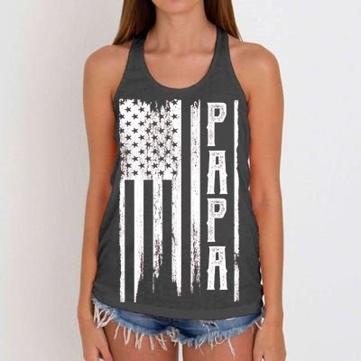 American Papa Flag Women's Knotted Racerback Tank