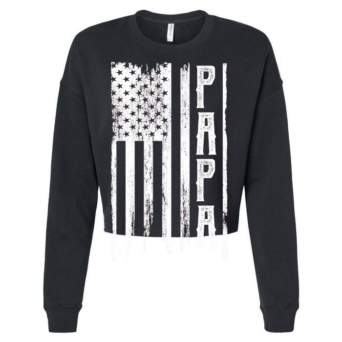 American Papa Flag Cropped Pullover Crew