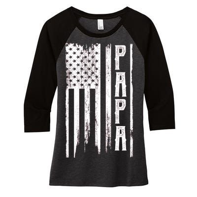 American Papa Flag Women's Tri-Blend 3/4-Sleeve Raglan Shirt