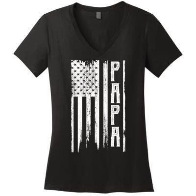 American Papa Flag Women's V-Neck T-Shirt