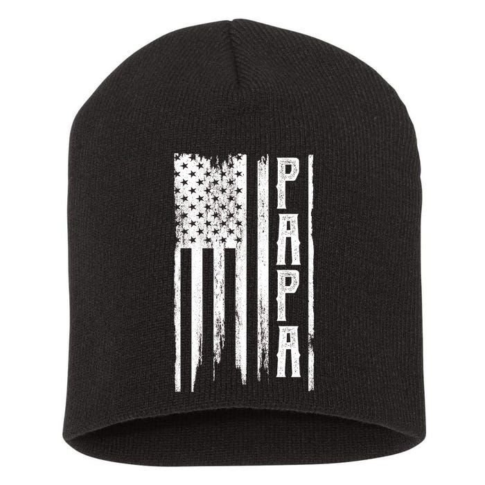 American Papa Flag Short Acrylic Beanie