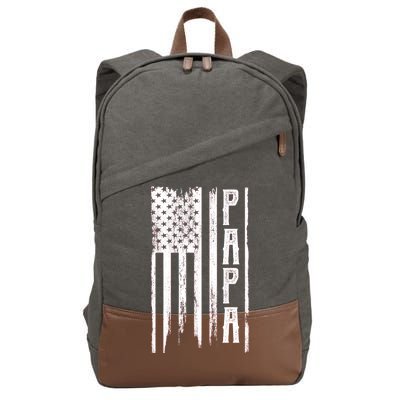 American Papa Flag Cotton Canvas Backpack