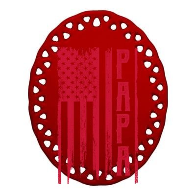 American Papa Flag Ceramic Oval Ornament