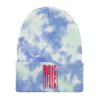 American Papa Flag Tie Dye 12in Knit Beanie