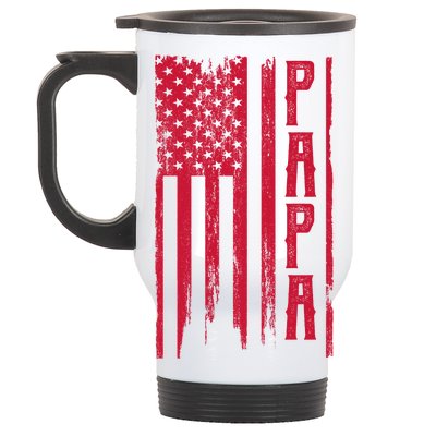 American Papa Flag Stainless Steel Travel Mug