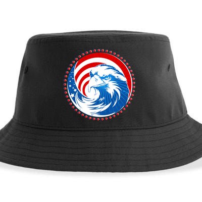 American Patriot Eagle Emblem Sustainable Bucket Hat