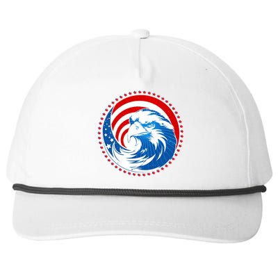 American Patriot Eagle Emblem Snapback Five-Panel Rope Hat