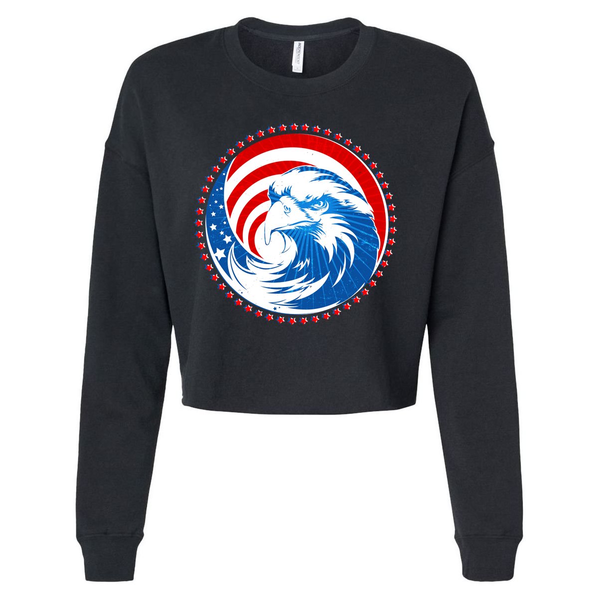 American Patriot Eagle Emblem Cropped Pullover Crew