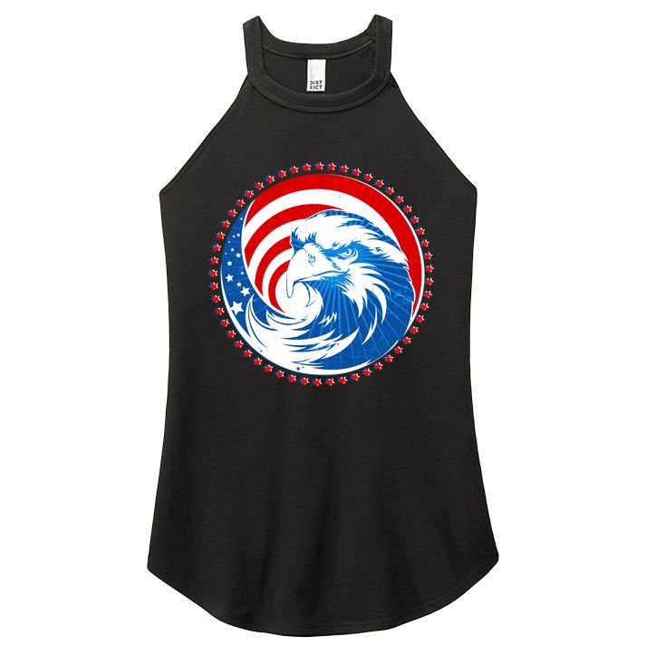 American Patriot Eagle Emblem Women's Perfect Tri Rocker Tank
