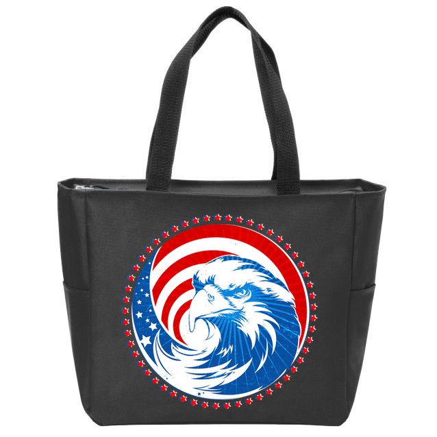 American Patriot Eagle Emblem Zip Tote Bag