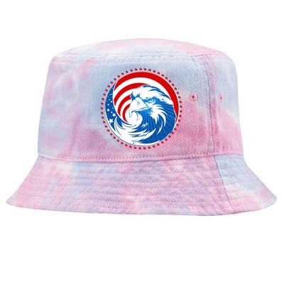 American Patriot Eagle Emblem Tie-Dyed Bucket Hat