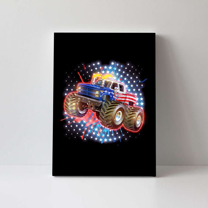 American Patriotic Monster Truck USA Canvas