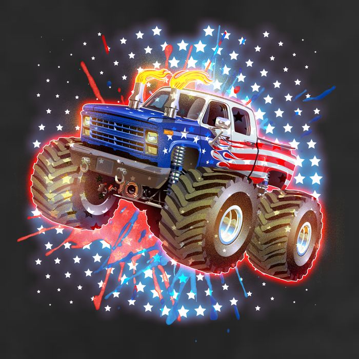 American Patriotic Monster Truck USA Adult Drive Performance Visor