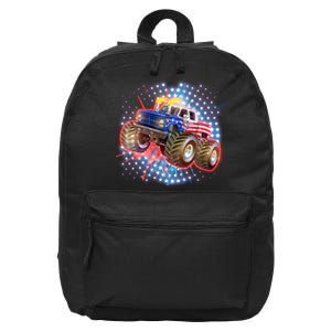 American Patriotic Monster Truck USA 16 in Basic Backpack