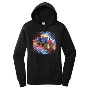 American Patriotic Monster Truck USA Women's Pullover Hoodie