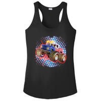 American Patriotic Monster Truck USA Ladies PosiCharge Competitor Racerback Tank