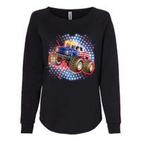 American Patriotic Monster Truck USA Womens California Wash Sweatshirt