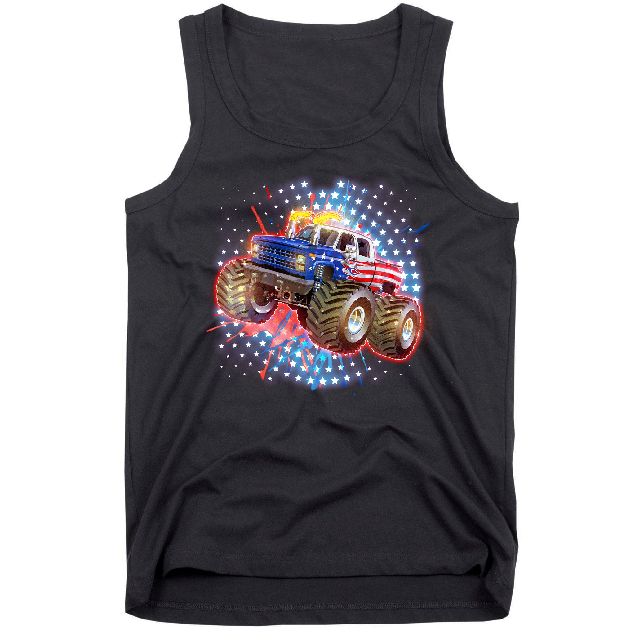 American Patriotic Monster Truck USA Tank Top