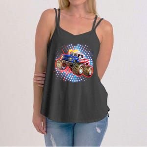 American Patriotic Monster Truck USA Women's Strappy Tank