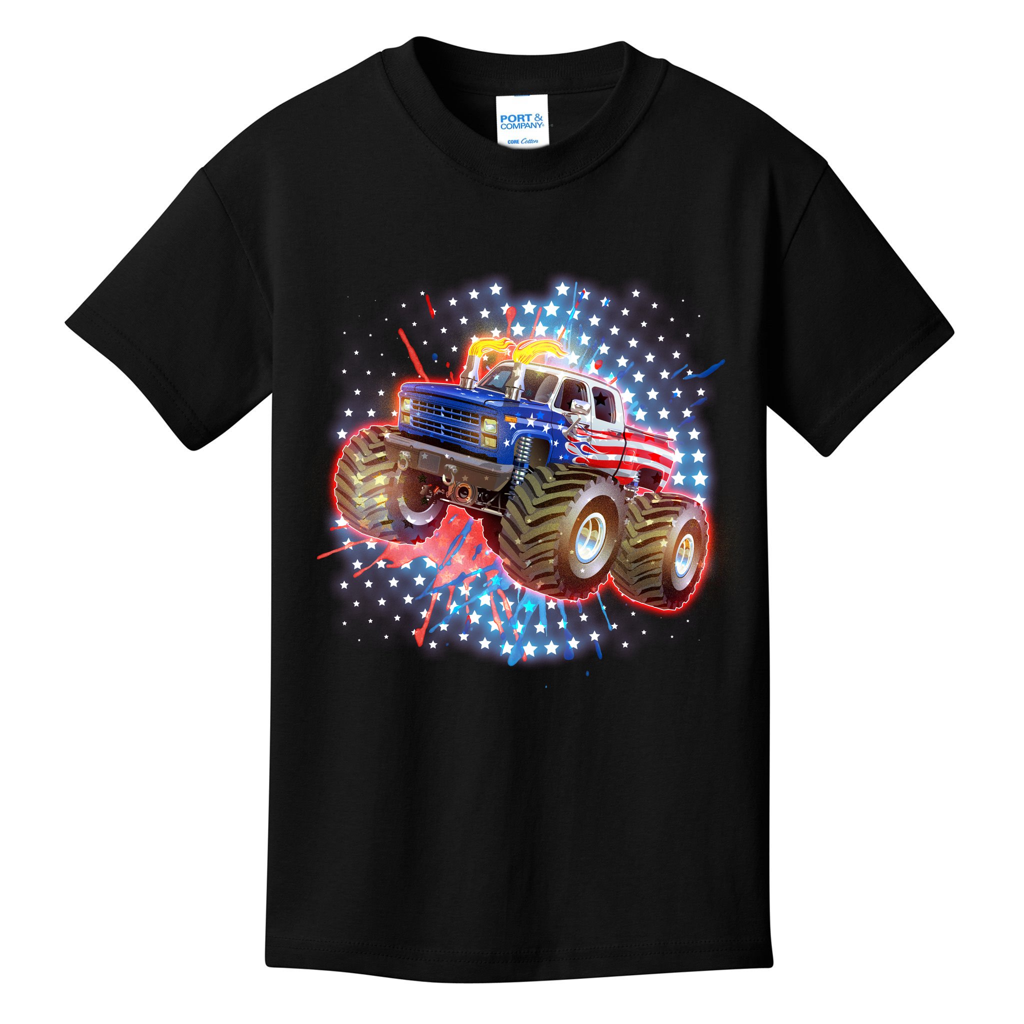 American Patriotic Monster Truck USA Kids T-Shirt