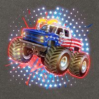 American Patriotic Monster Truck USA Cotton Canvas Backpack