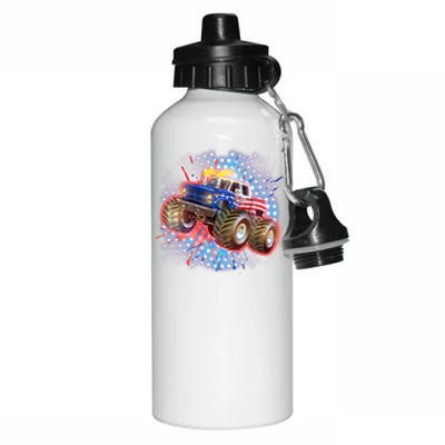 American Patriotic Monster Truck USA Aluminum Water Bottle 