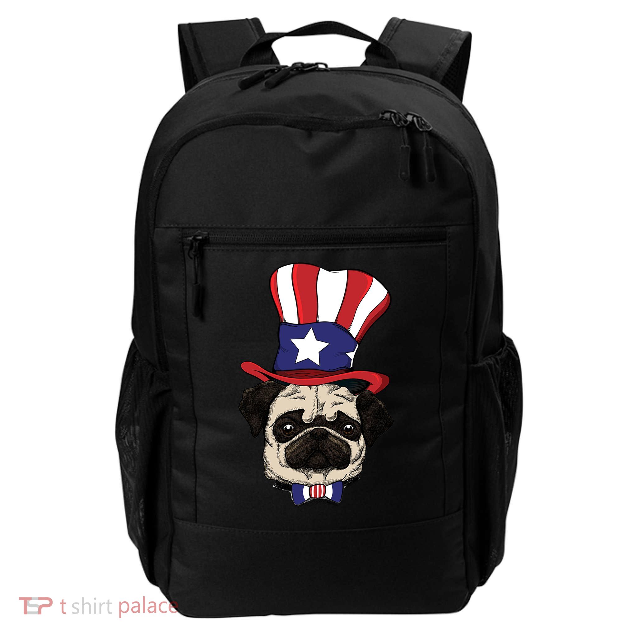 American Patriotic Pug Daily Commute Backpack