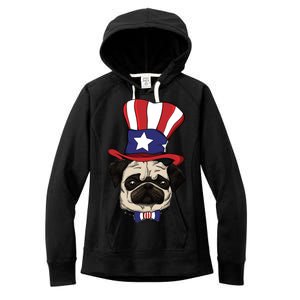 American Patriotic Pug Women's Fleece Hoodie