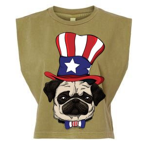 American Patriotic Pug Garment-Dyed Women's Muscle Tee