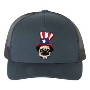 American Patriotic Pug Yupoong Adult 5-Panel Trucker Hat