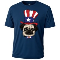 American Patriotic Pug Cooling Performance Crew T-Shirt