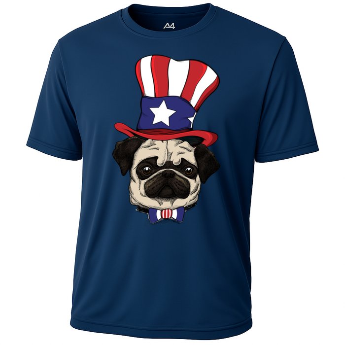 American Patriotic Pug Cooling Performance Crew T-Shirt