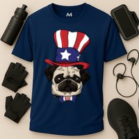 American Patriotic Pug Cooling Performance Crew T-Shirt