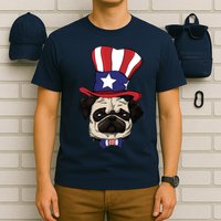 American Patriotic Pug T-Shirt