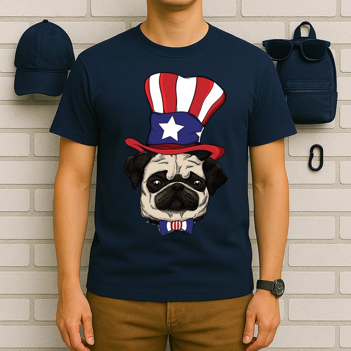 American Patriotic Pug T-Shirt