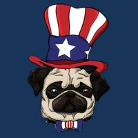 American Patriotic Pug T-Shirt