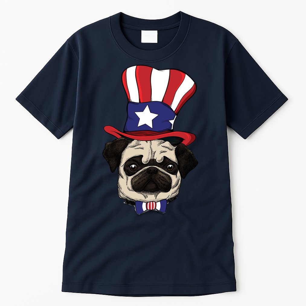 American Patriotic Pug Tall T-Shirt