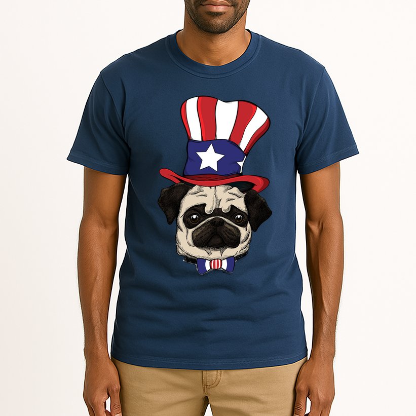 American Patriotic Pug Tall T-Shirt